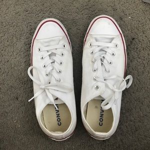 Low top white converse women's size 10